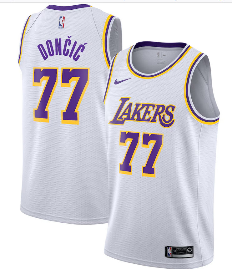 Men Los Angeles Lakers #77 Doncic white 2025 NBA nike Jersey->minnesota timberwolves->NBA Jersey